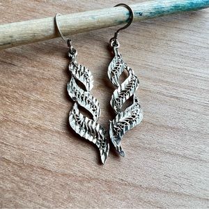 Vintage 925 Sterling silver filigree earrings on hooks
